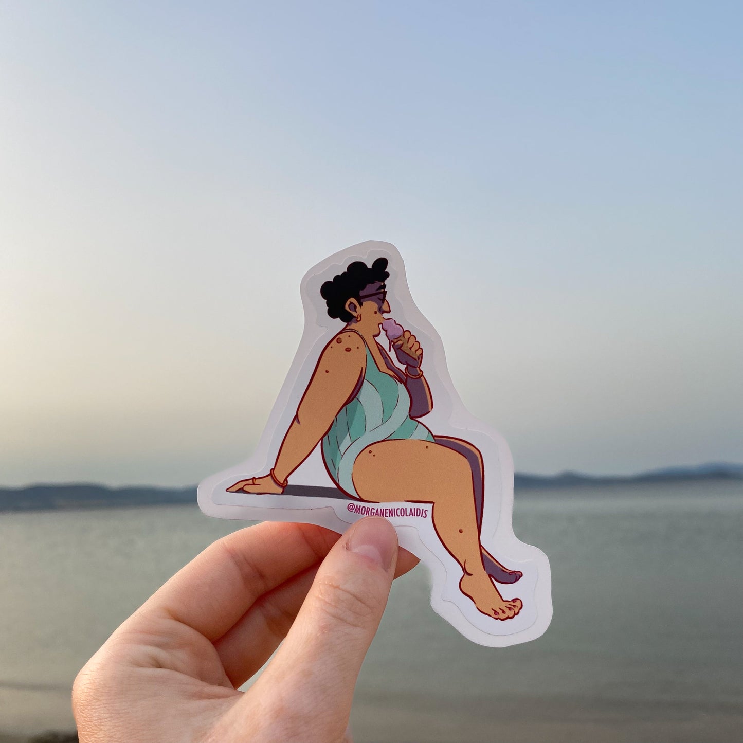 Lady & Ice Cream - STICKER