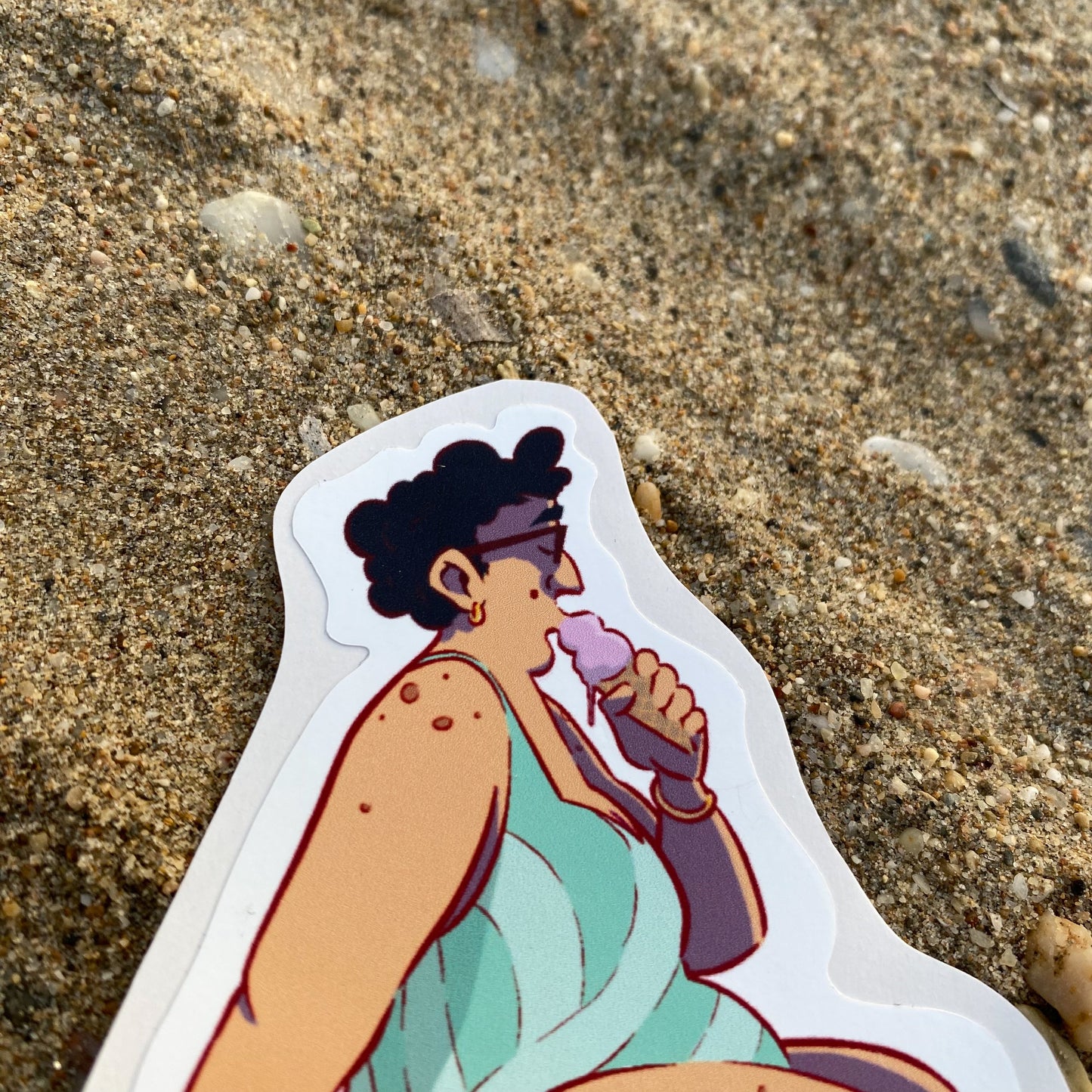 Lady & Ice Cream - STICKER