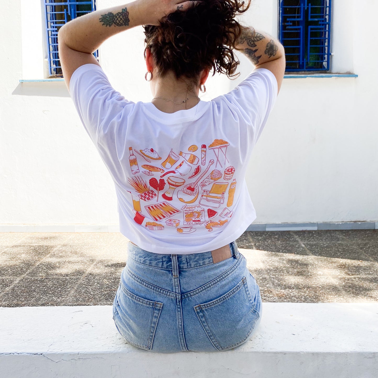 GREEK SUMMER - SILK PRINTED CROP TOP