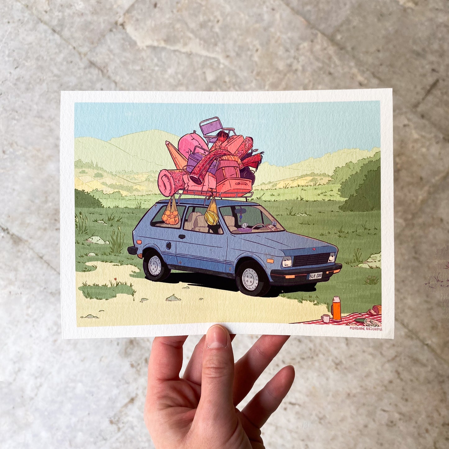 The travelling car – Mini print