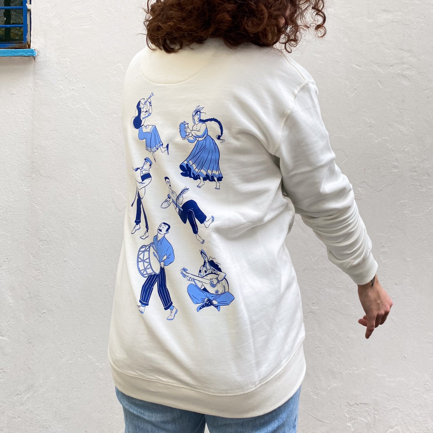 The blue musicians - Silk Printed sweatshirt