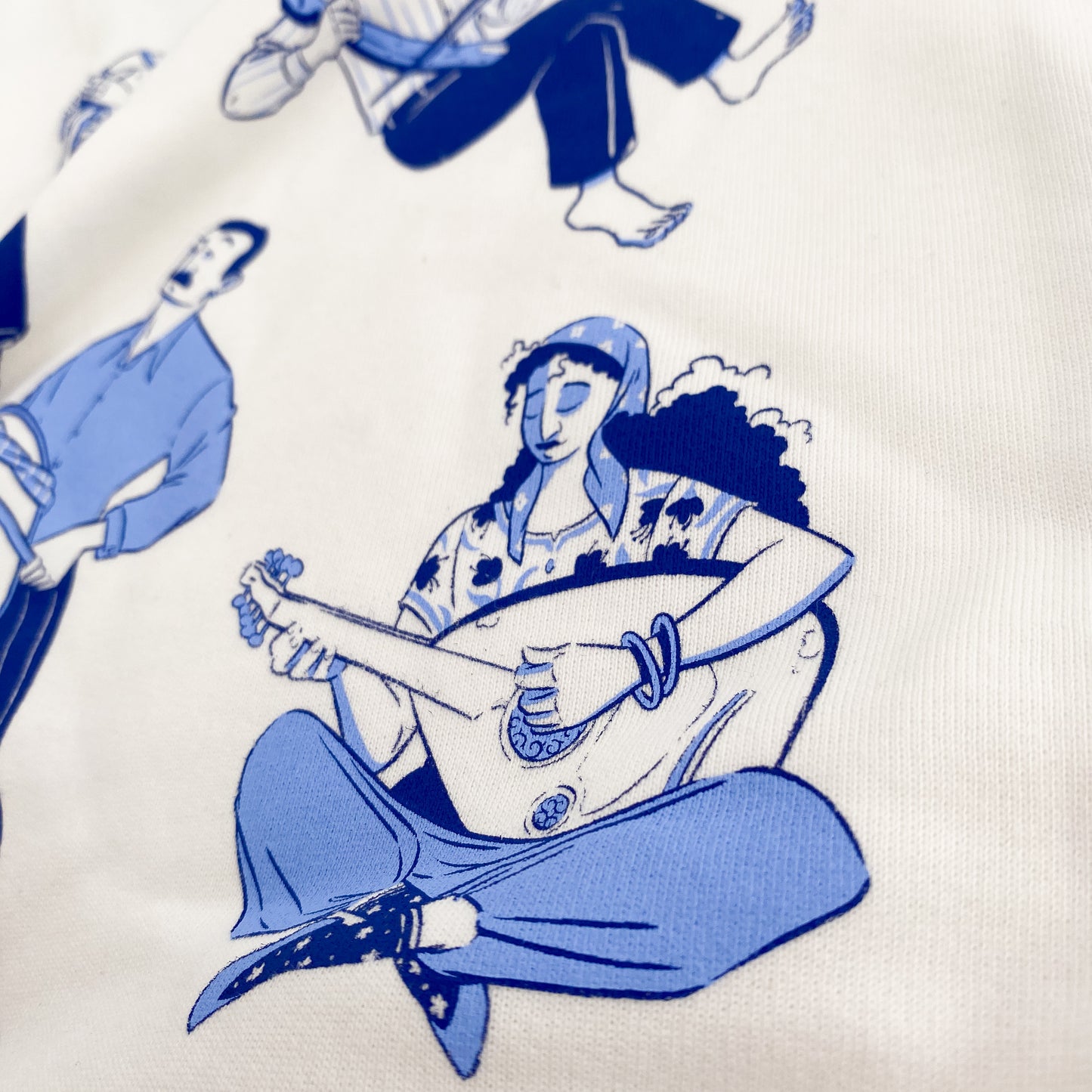 The blue musicians - Silk Printed sweatshirt